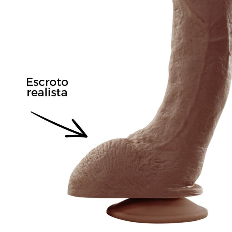 Pênis Grande 20cm x 4,5cm Marrom com Escroto e Ventosa - Imagem 10