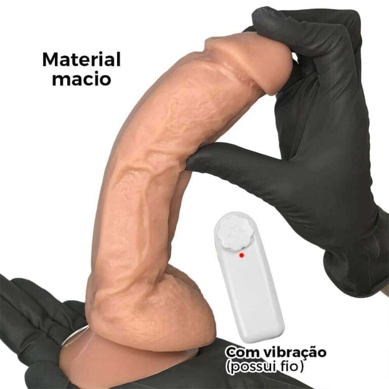 Pênis Grande 18,5cm x 4,5cm Bege com Escroto, Ventosa e Vibro - Imagem 4