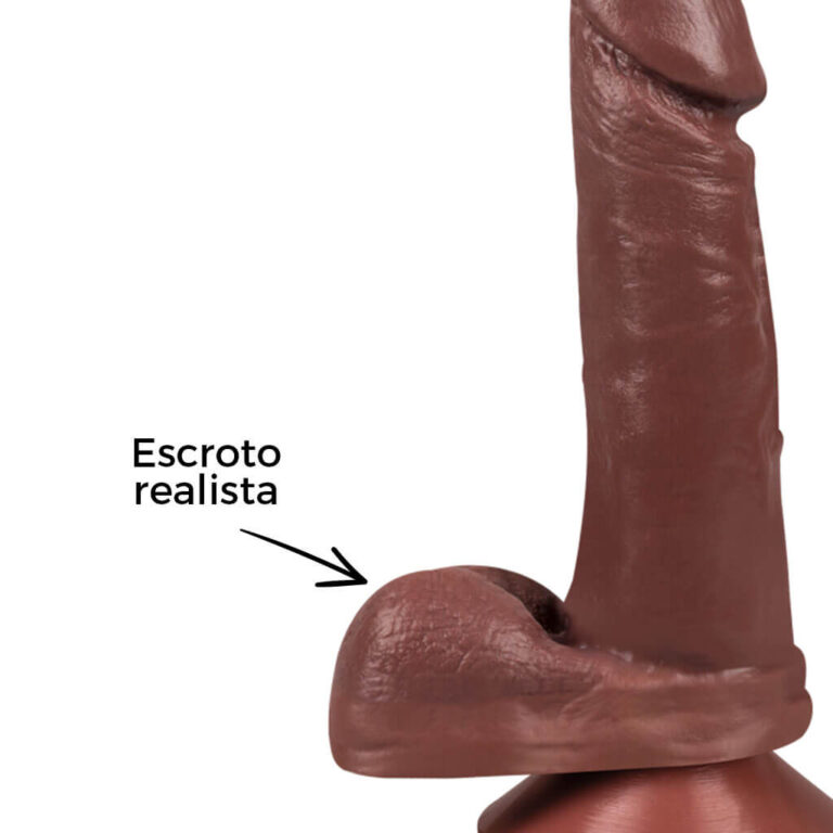Pênis Médio 17cm x 3,5cm Marrom com Escroto e Ventosa - Imagem 12