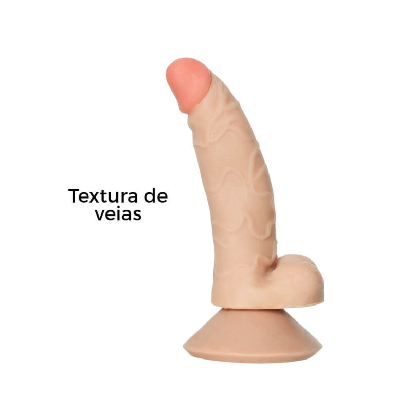 Pênis Pequeno 15cm x 3cm Realista Cyberskin Bege com Ventosa e Escroto - Imagem 10