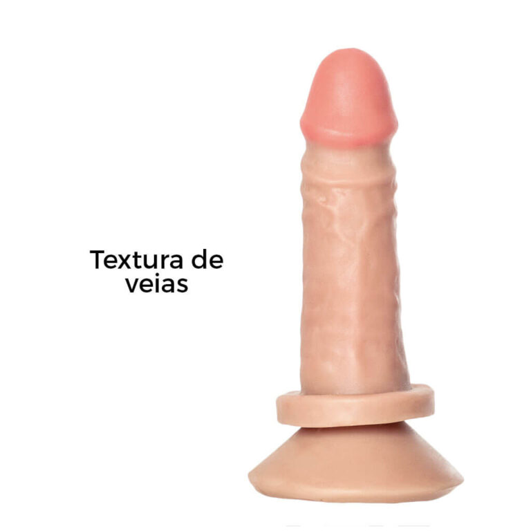Pênis Pequeno 13,5cm x 3,5cm Realista Cyberskin Bege com Ventosa - Imagem 11