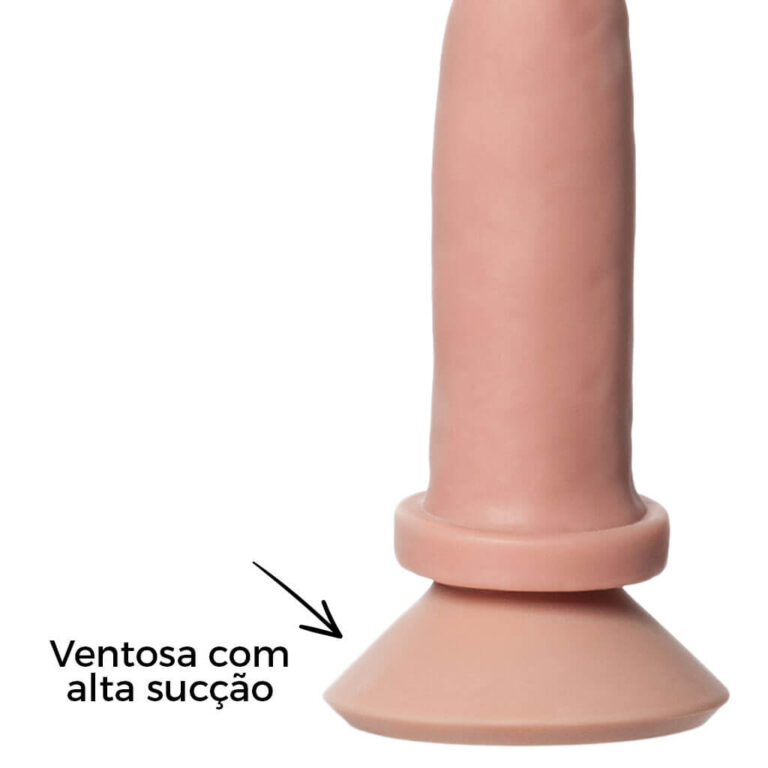 Pênis Médio 15,5cm x 3,5cm Realista Cyberskin Bege com Ventosa - Imagem 10