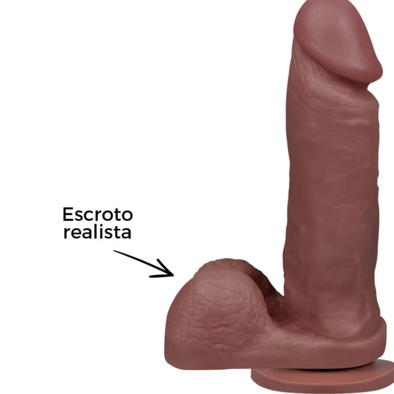 Pênis Grande 18,5cm x 4cm Marrom com Escroto e Ventosa - Imagem 12