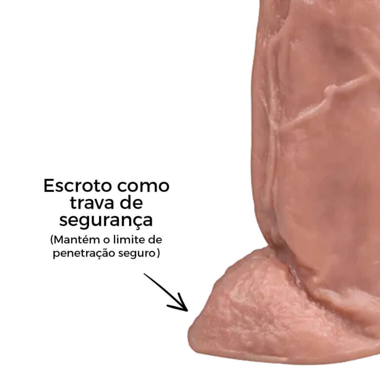 Pênis Grande 18,5cm x 4,5cm Bege com Escroto - Imagem 12