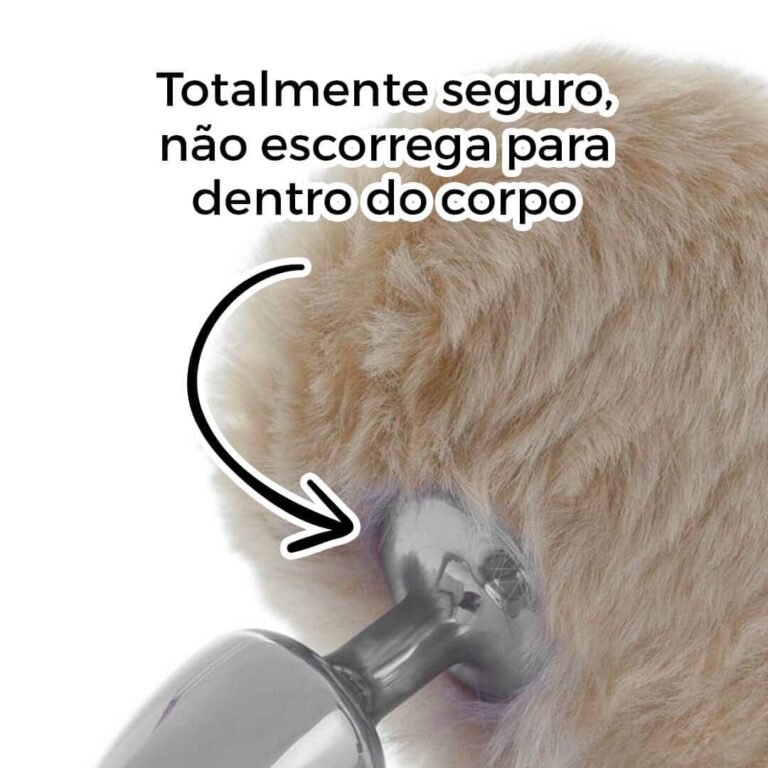 Plug Anal com Pompom de Coelho Bege - Feito em Metal - Imagem 11