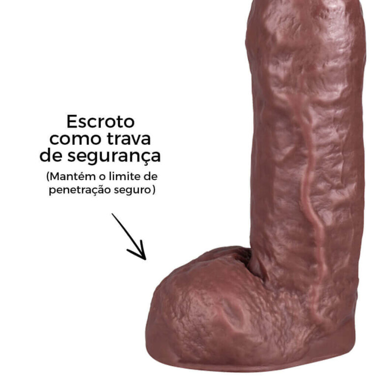 Pênis Grande 22cm x 5,3cm Marrom com Escroto - Imagem 12