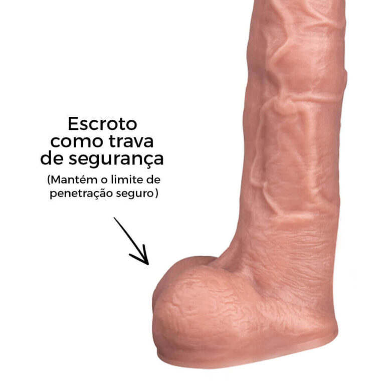 Pênis Grande 21,5cm x 4,5cm Bege com Escroto - Imagem 12