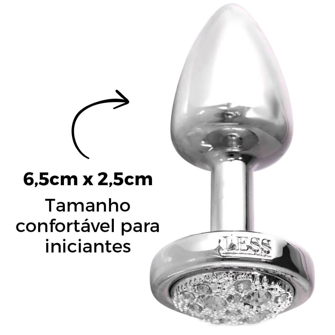 Plug Anal Leve sem Metal Pedra Prata - Pequeno Feito em ABS - Imagem 9