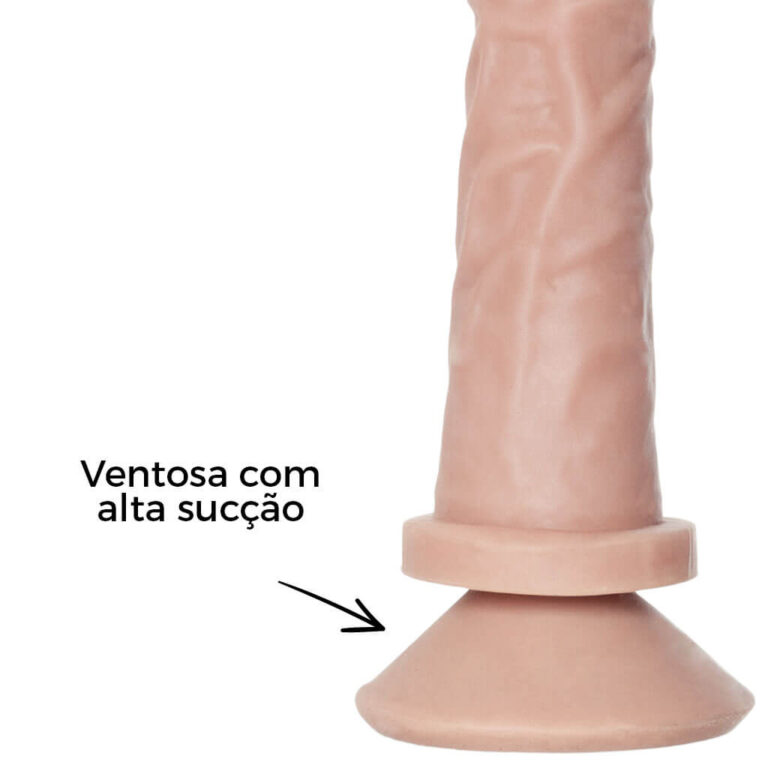 Pênis Médio 18,5cm x 3,5cm Realista Cyberskin Bege com Ventosa - Imagem 9