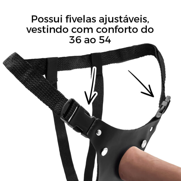 Cinta Peniana Realista Cyberskin 14,5cm x 3,5cm Marrom - Imagem 9
