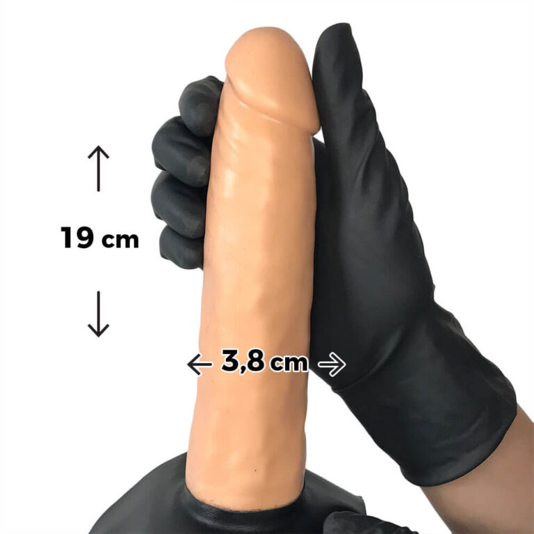 Cinta Peniana Grande 19cm x 3,8cm Bege com Vibro - Imagem 3