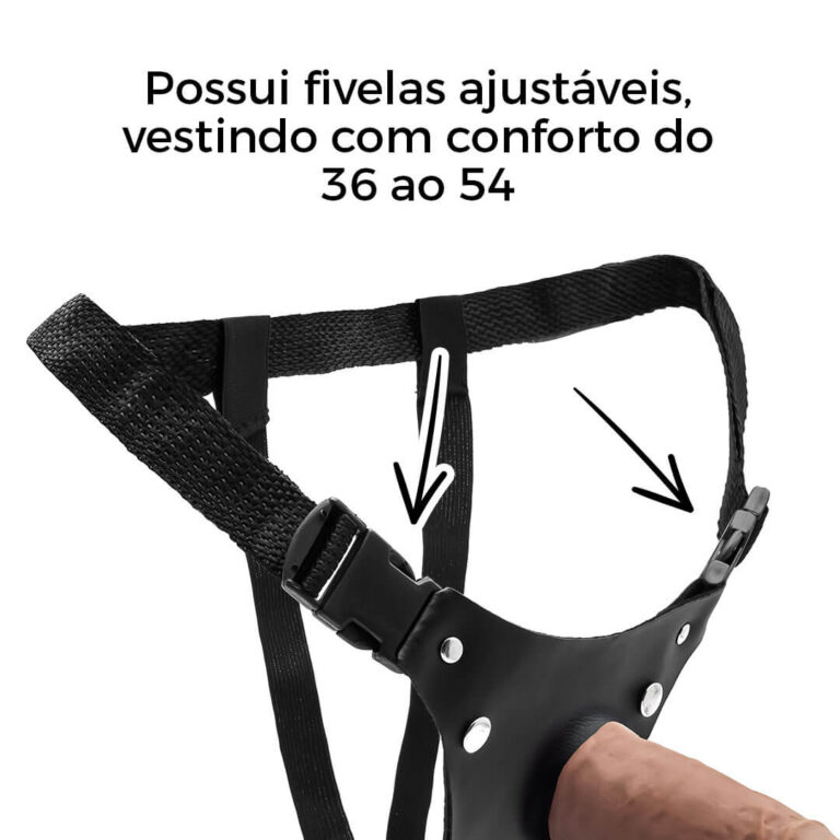 Cinta Peniana Realista Cyberskin 13cm x 3,5cm Marrom - Imagem 9