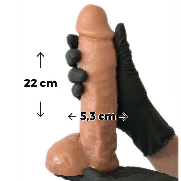 Pênis Grande 22cm x 5,3cm Bege com Escroto - Imagem 3