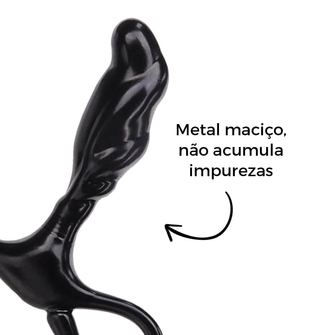 Massageador de Próstata Metal 8cm x 2,3cm Preto - Imagem 12