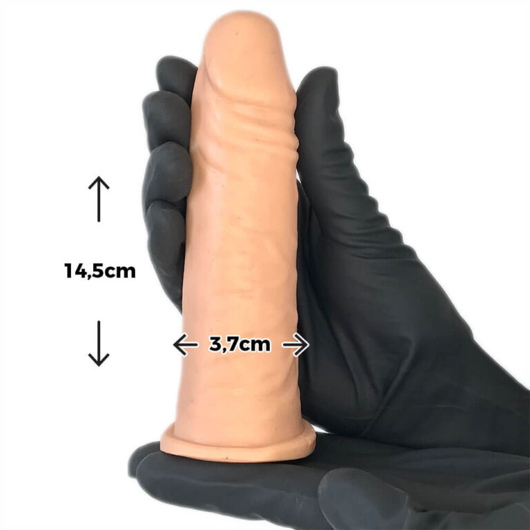 Pênis Médio 14,5cm x 3,7cm Bege - Imagem 3