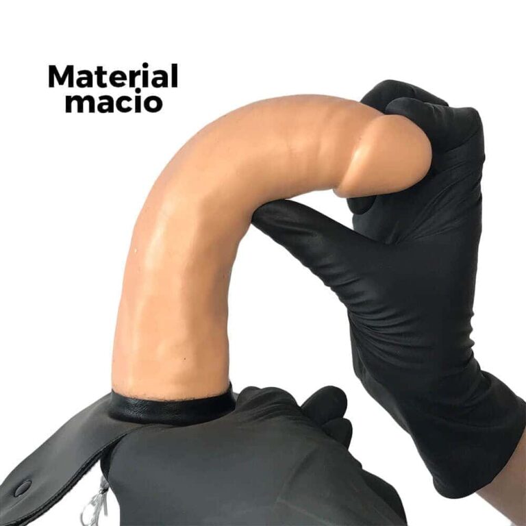 Cinta Peniana Grande 19cm x 3,8cm Bege com Vibro - Imagem 4