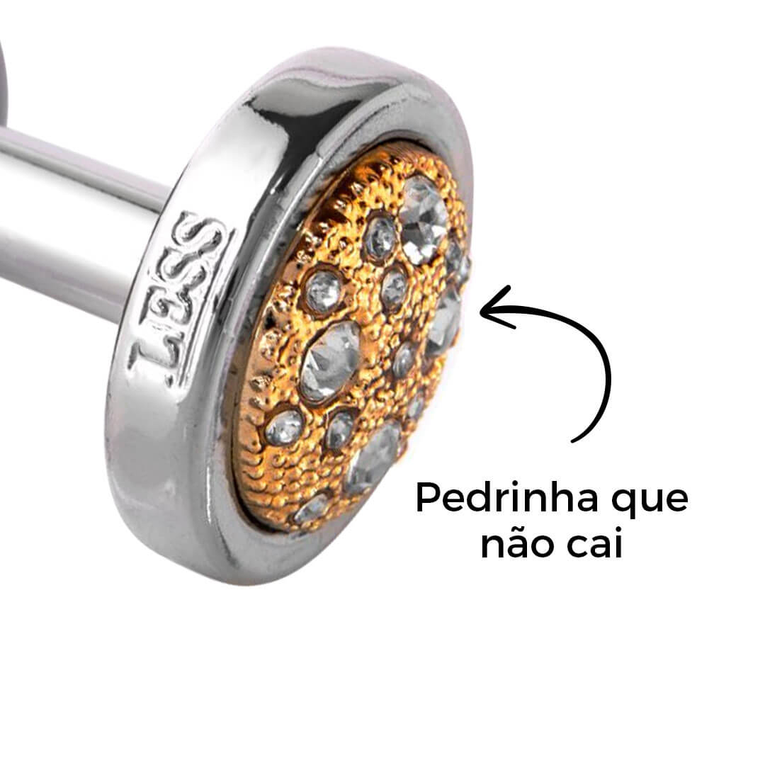 Plug Anal Leve sem Metal Pedra Cravejada Dourada - Pequeno Feito em ABS - Imagem 15