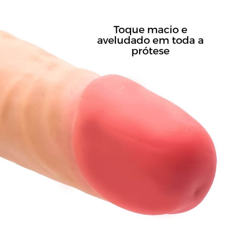 Cinta Peniana Realista Cyberskin 18,5cm x 4cm Bege - Imagem 16