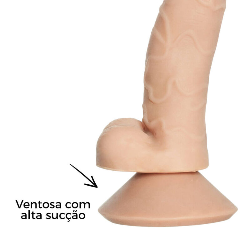 Pênis Pequeno 15cm x 3cm Realista Cyberskin Bege com Ventosa e Escroto - Imagem 9