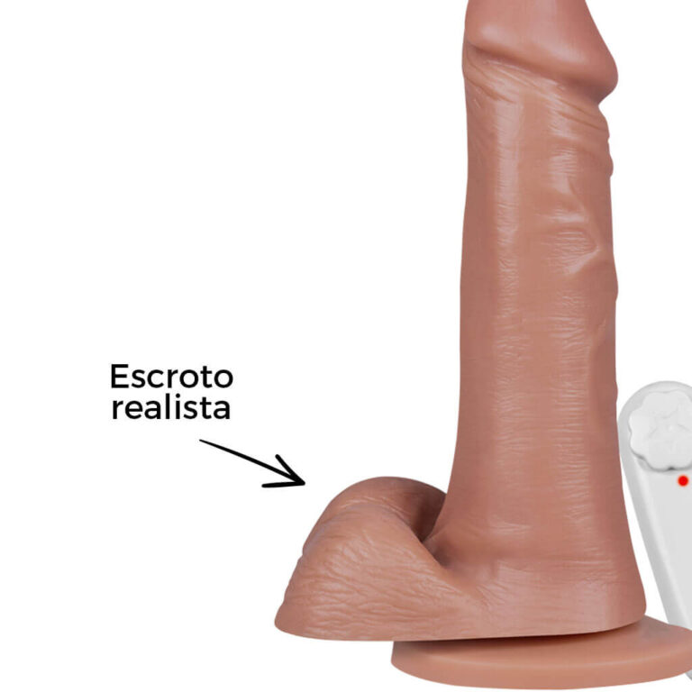 Pênis Grande 18,5cm x 4cm Bege com Escroto, Ventosa e Vibro - Imagem 14