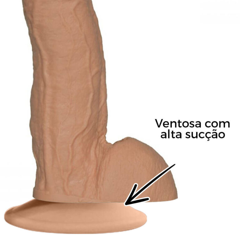Pênis Grande 25cm x 6cm com Ventosa Bege - Imagem 9