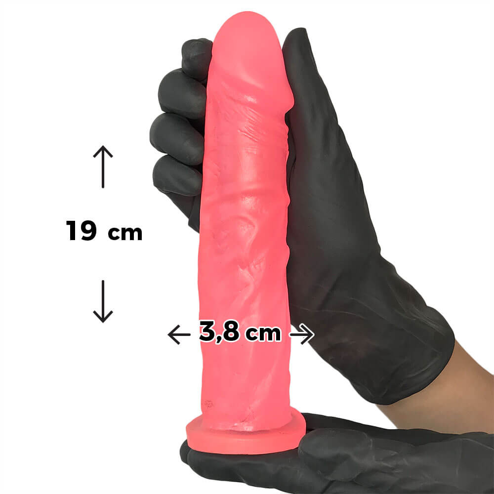 Pênis Grande 19cm x 3,8cm Colorido Rosa - Imagem 3