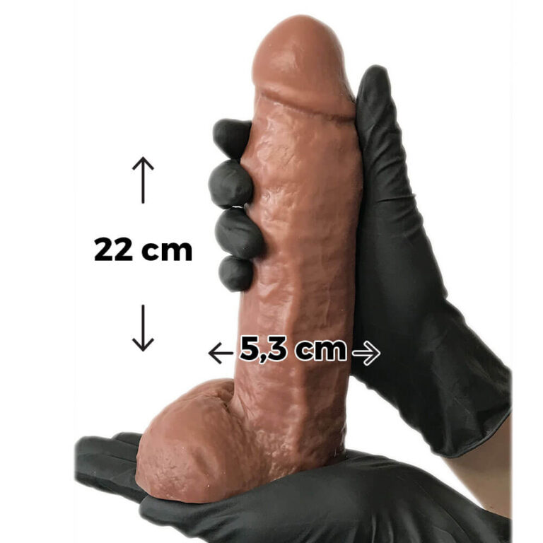 Pênis Grande 22cm x 5,3cm Marrom com Escroto - Imagem 3