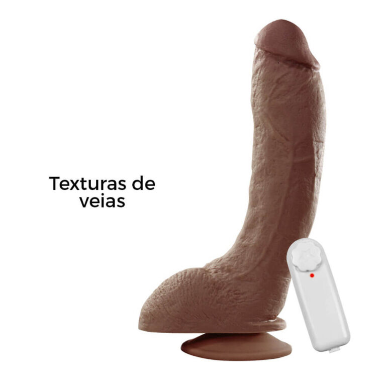 Pênis Grande 20cm x 4,5cm Marrom com Ventosa e Vibro - Imagem 11