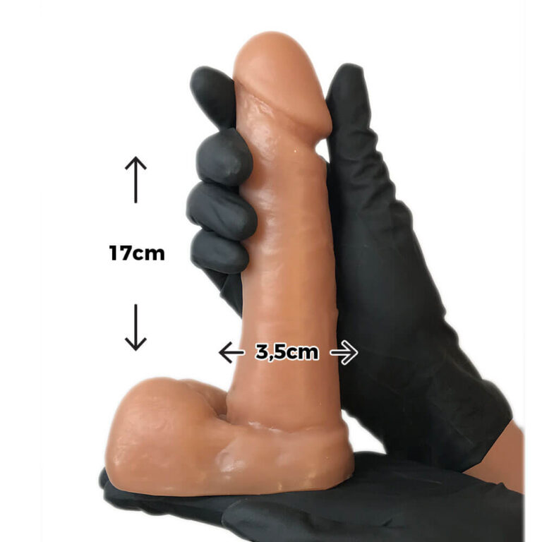 Pênis Médio 17cm x 3,5cm Bege com Escroto - Imagem 3