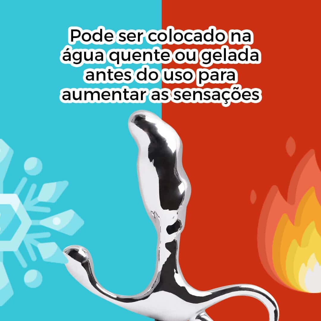 Massageador de Próstata Metal 8cm x 2,3cm Prata - Imagem 9