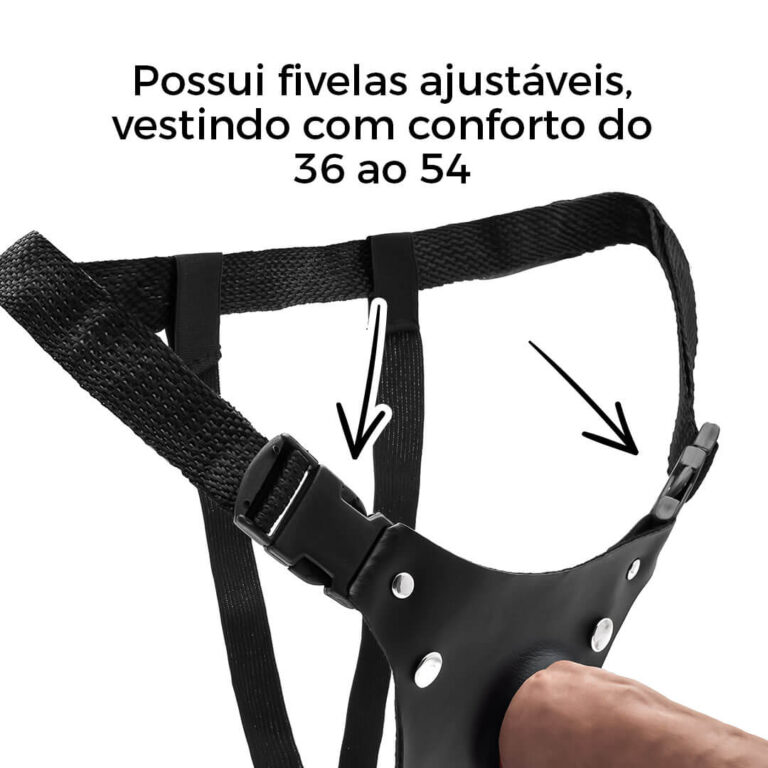 Cinta Peniana Realista Cyberskin 18,5cm x 4cm Marrom - Imagem 11