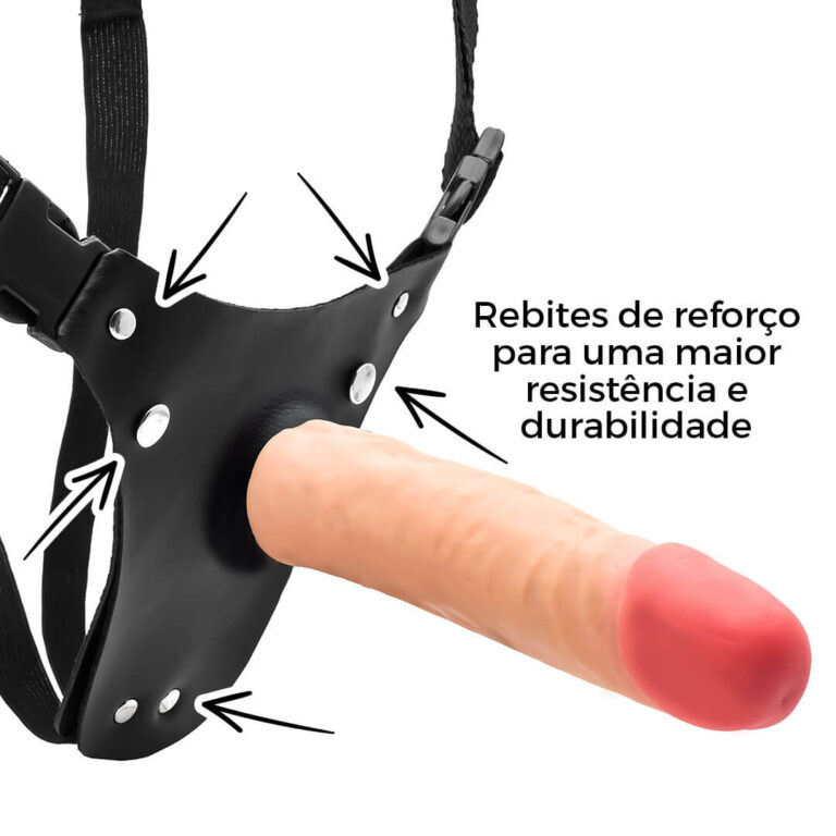 Cinta Peniana Realista Cyberskin 18,5cm x 4cm Bege - Imagem 11