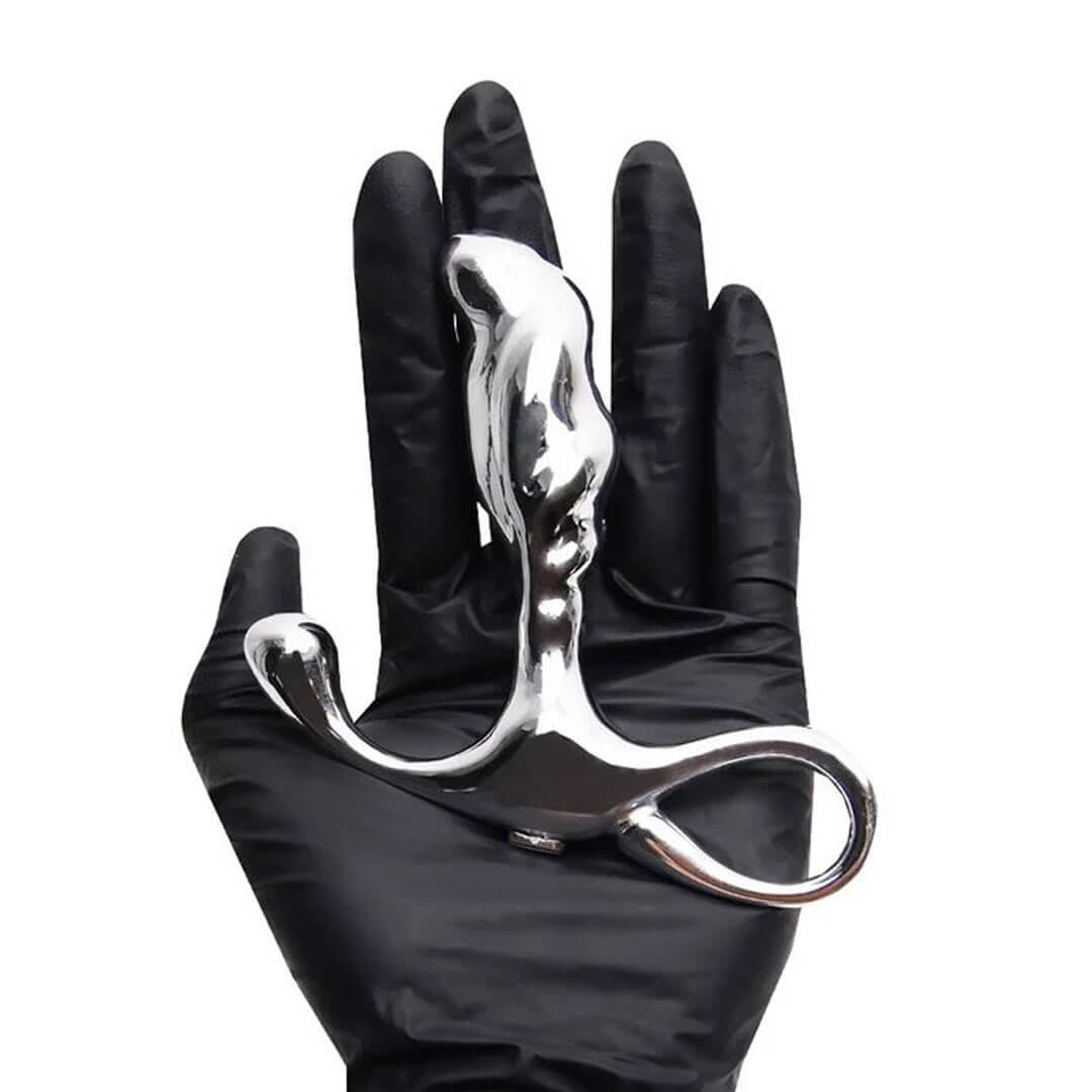 Massageador de Próstata Metal 8cm x 2,3cm Prata - Imagem 4