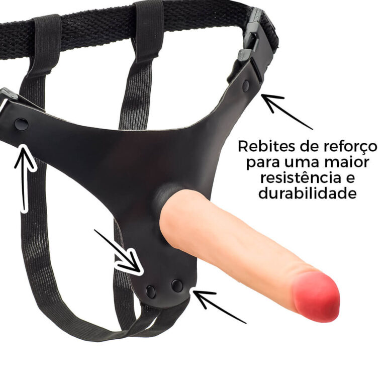 Cinta Peniana Realista Cyberskin 14cm x 2,5cm Bege - Imagem 13