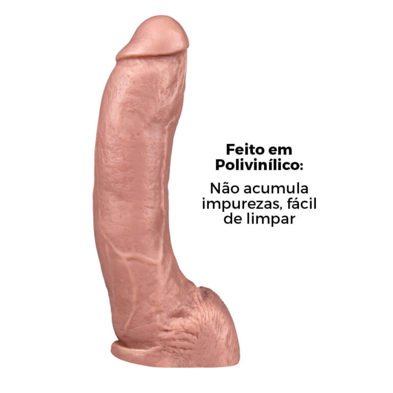 Pênis Grande 21,5cm x 4,7cm Bege com Escroto - Imagem 12