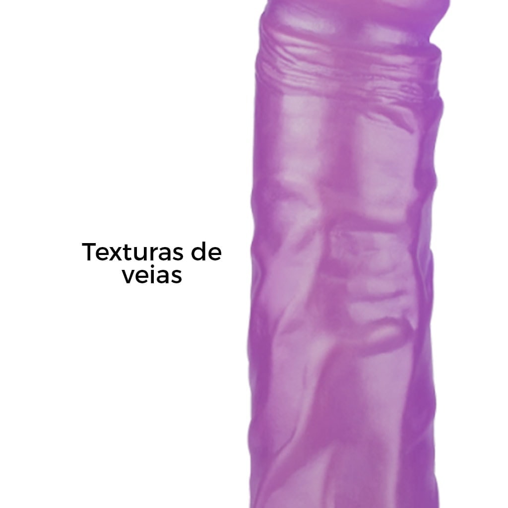 Pênis Grande 19cm x 3,8cm Colorido Lilás - Imagem 10