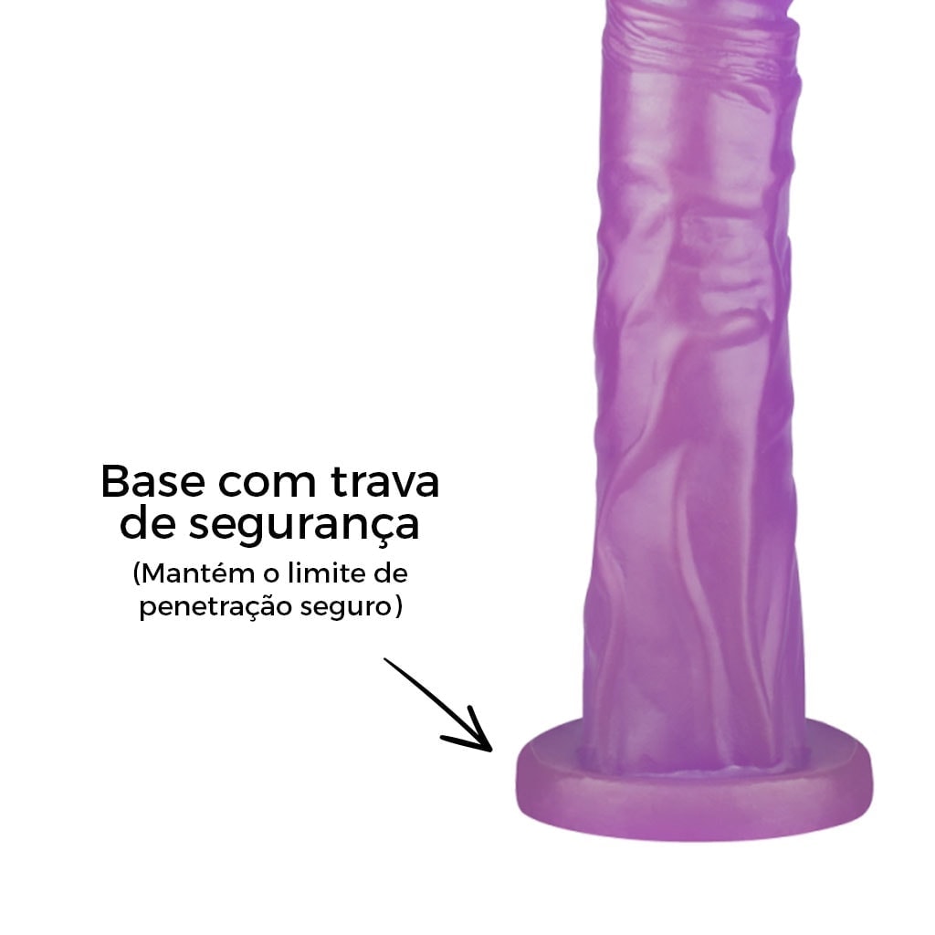 Pênis Grande 19cm x 3,8cm Colorido Lilás - Imagem 9