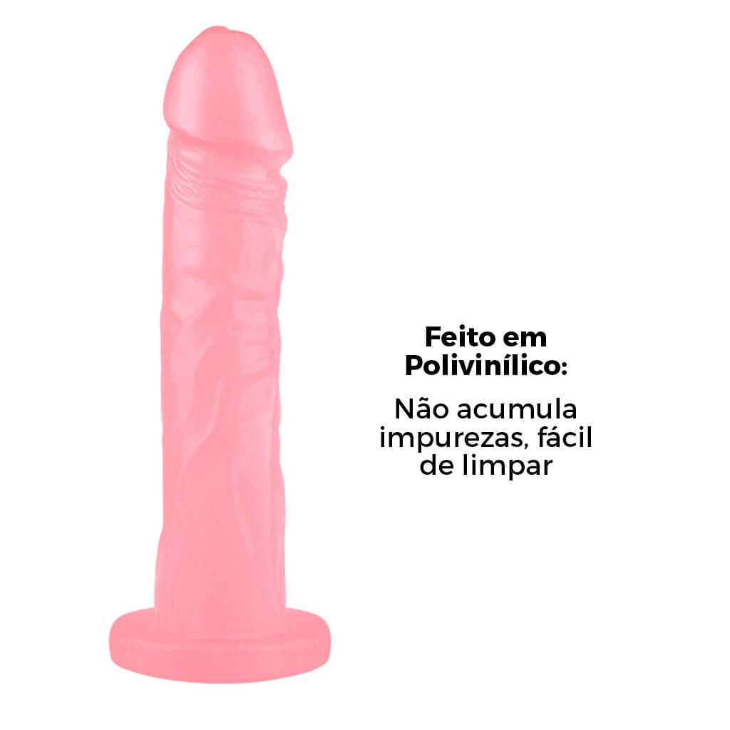 Pênis Grande 19cm x 3,8cm Colorido Rosa - Imagem 8