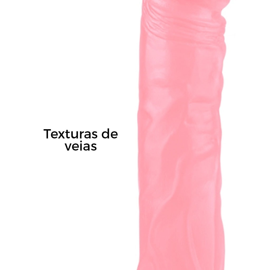 Pênis Grande 19cm x 3,8cm Colorido Rosa - Imagem 10