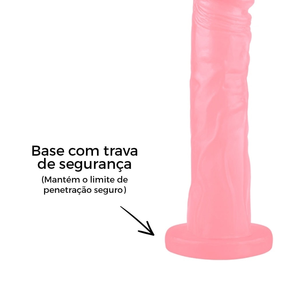 Pênis Grande 19cm x 3,8cm Colorido Rosa - Imagem 9