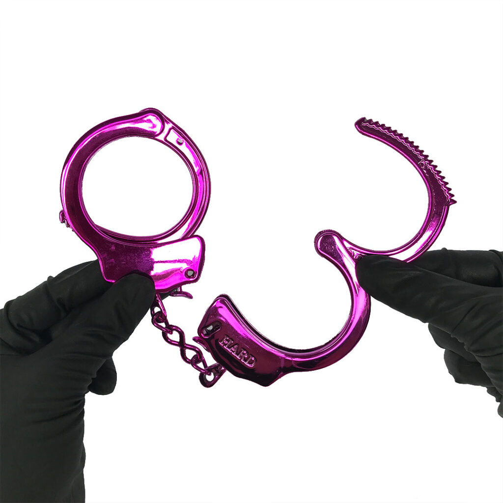 Algema de Metal Rosa com Trava de Segurança | Compre Agora