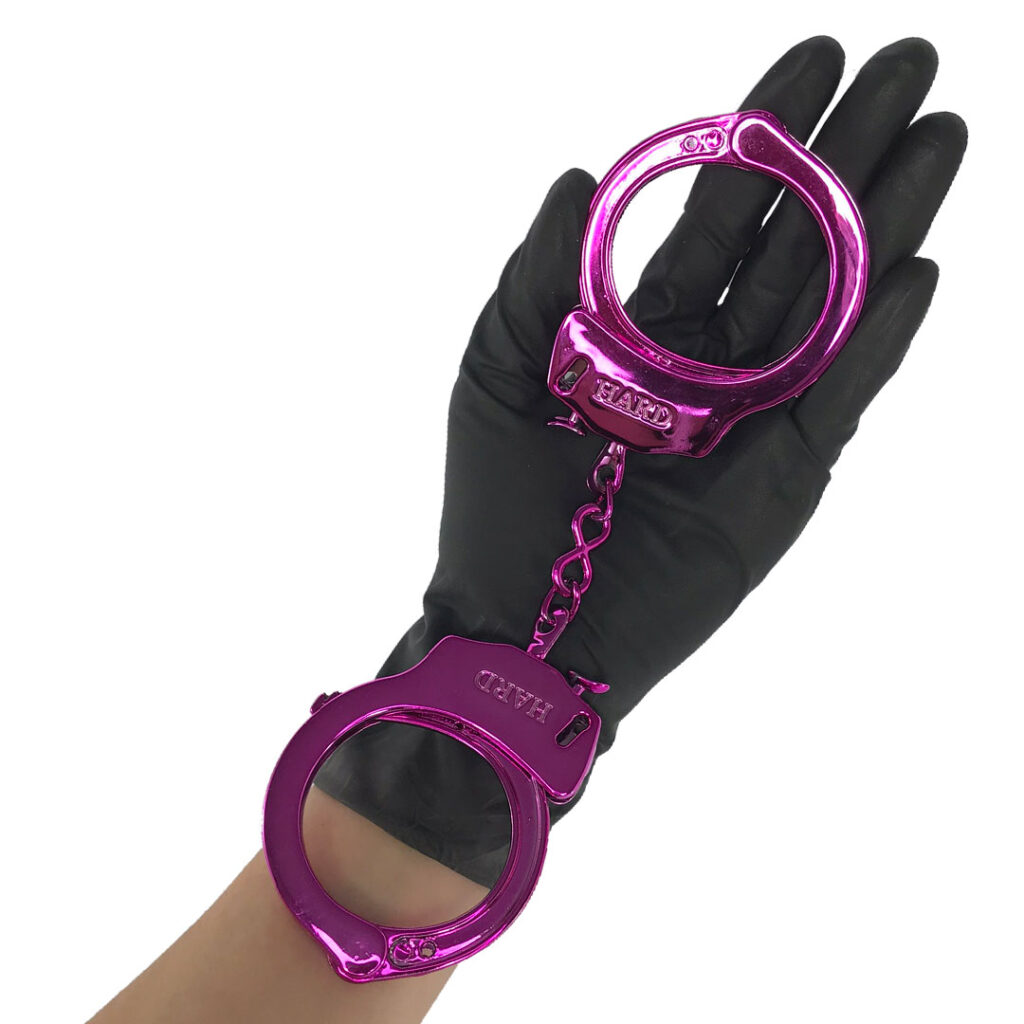 Algema de Metal Rosa com Trava de Segurança | Compre Agora
