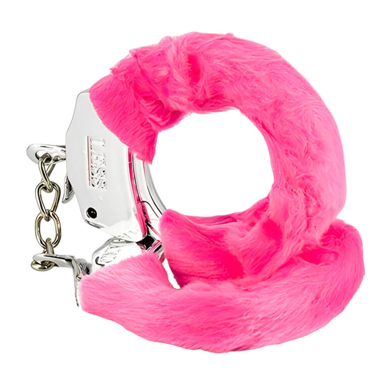 Algema Leve Sem Metal Cromada com Pelúcia Rosa com Chave - Filhos de ...