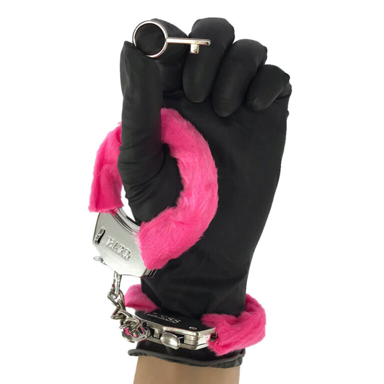 Algema Leve Sem Metal Cromada com Pelúcia Rosa com Chave - Filhos de ...