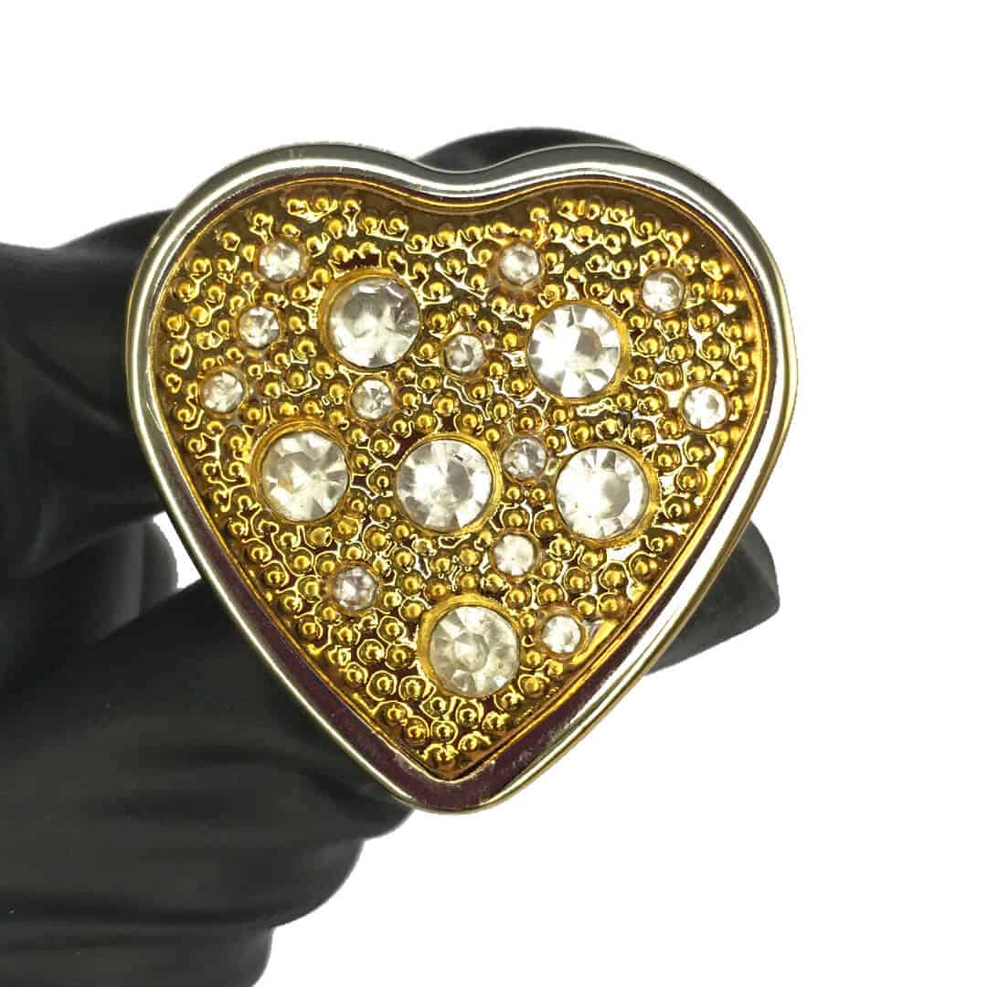 Plug Anal com Pedra de Coração Cravejada em Strass Dourado Feito em Metal - Imagem 6