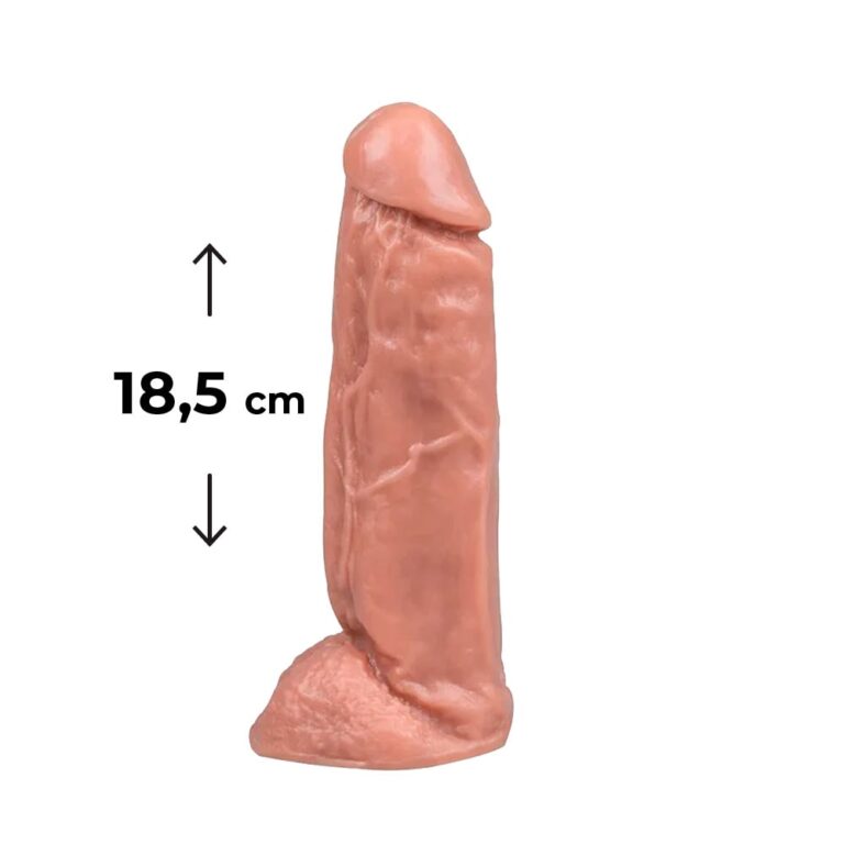 Pênis Grande 18,5cm x 4,5cm Bege com Escroto