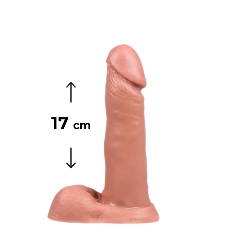 Pênis Médio 17cm x 3,5cm Bege com Escroto
