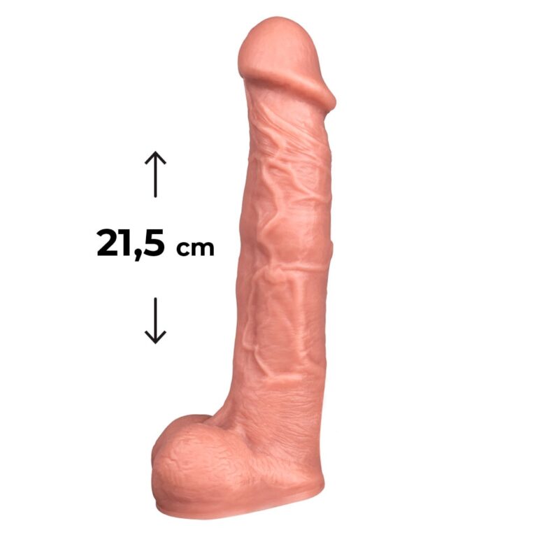 Pênis Grande 21,5cm x 4,5cm Bege com Escroto