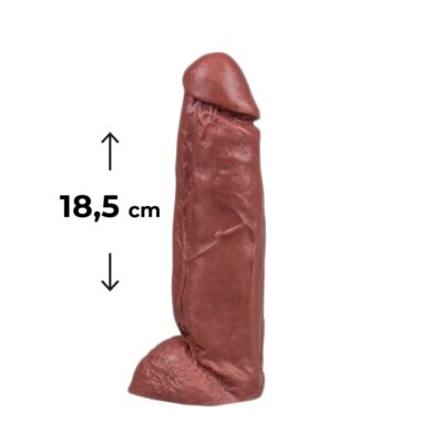 Pênis Grande 18,5cm x 4,5cm Marrom com Escroto