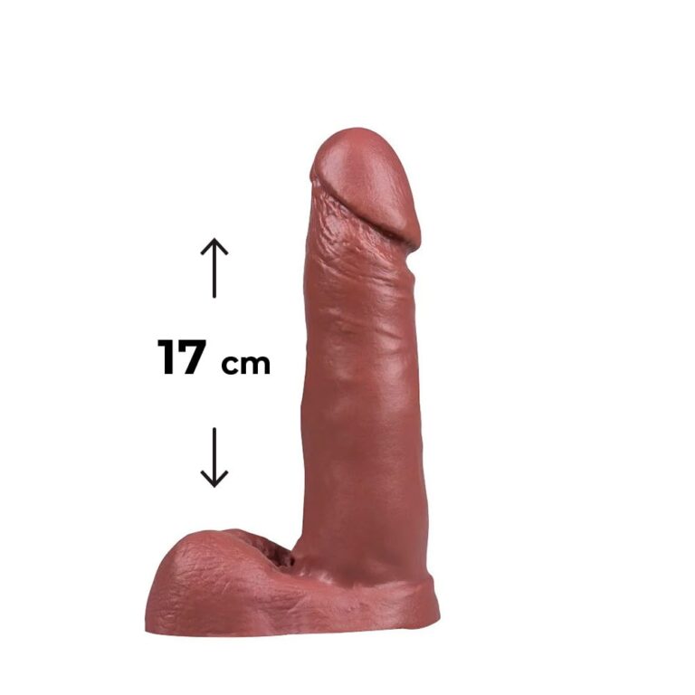 Pênis Médio 17cm x 3,5cm Marrom com Escroto